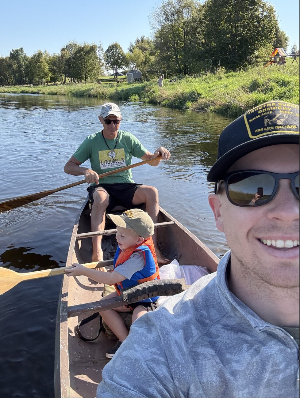 Jack Winders canoeing the Middle Fork of the Crow River with his son